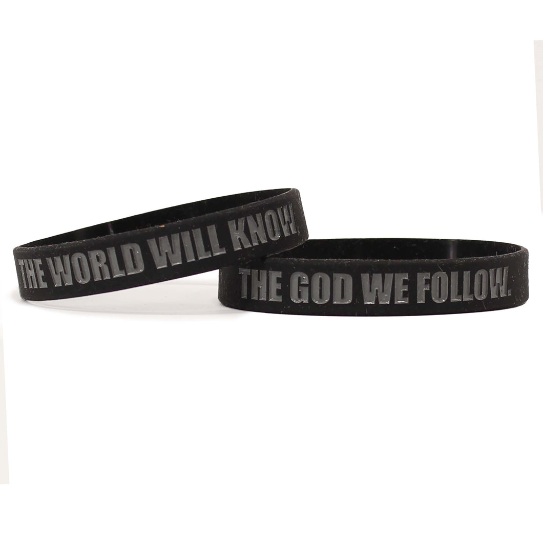 ‘The Stonebrook Project’ Embossed Wristband (Black & Gray)